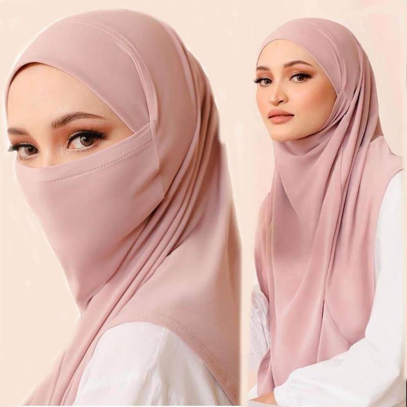 [New Product Promotion] Muslim Ladies Multifunctional Headscarf Soft Breathable Double-Layer Cover Veil