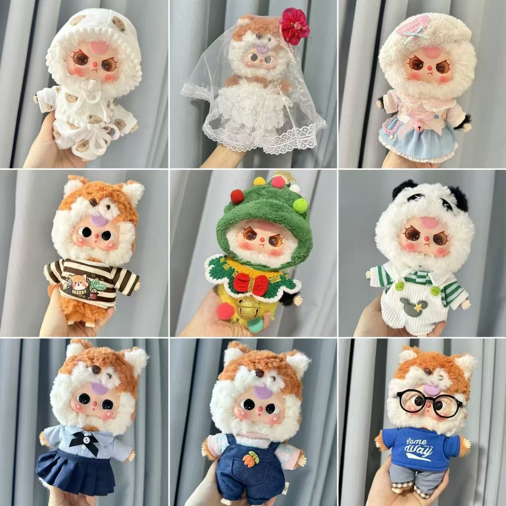 20cm Baby Three-Year-Old Baby Clothes Three-Generation Big Cute Series Plush Doll Clothes Dress-Up Japanese Campus Cute Dress-