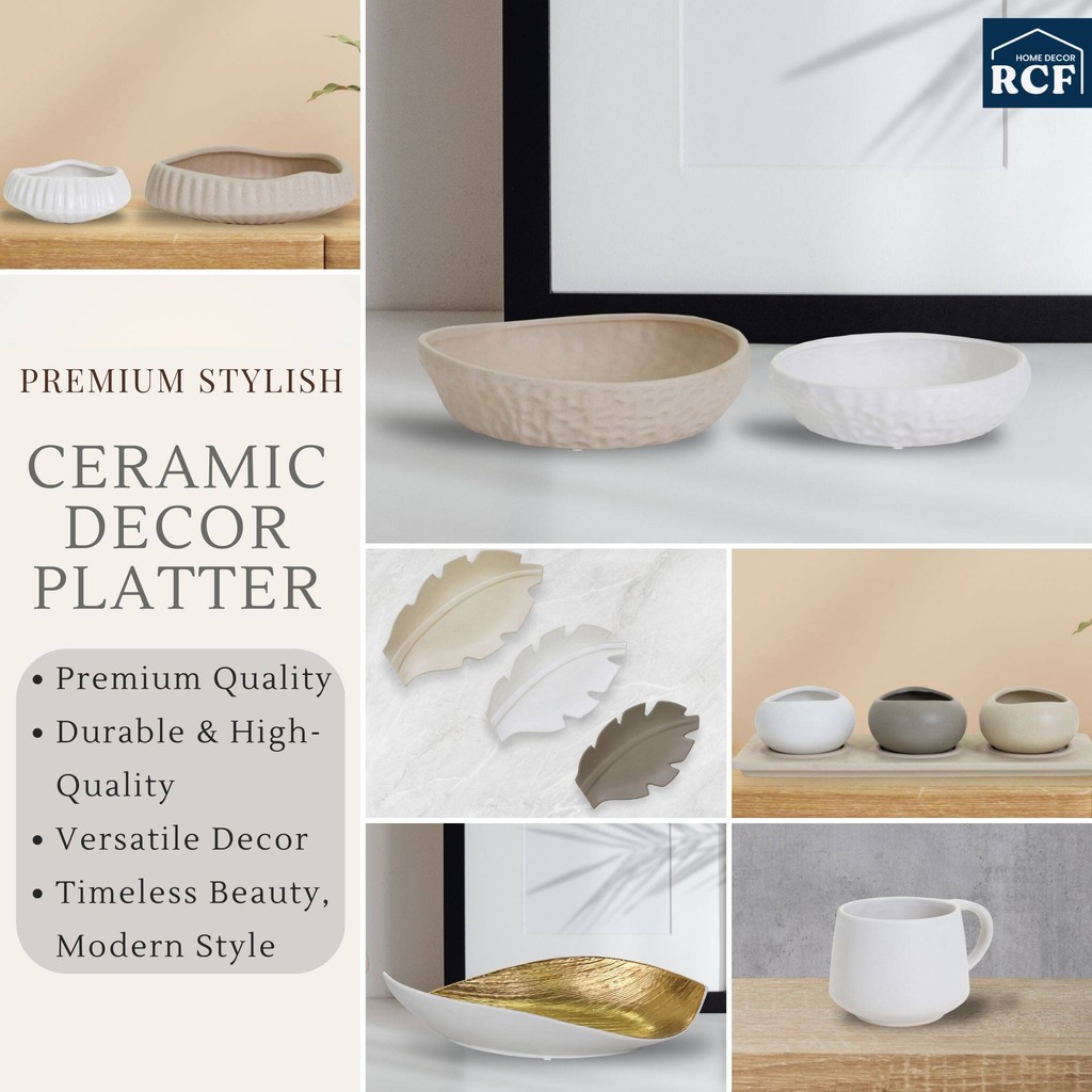 RCF Elegant Ceramic Decorative Bowls| Stylish Tabletop Accents | Perfect for Home Decor