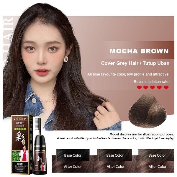 3 in 1 Hair Dye Color Permanent Hair Color Telus Air Tutup Uban Cover Grey Hair Pewarna Rambut 400ml