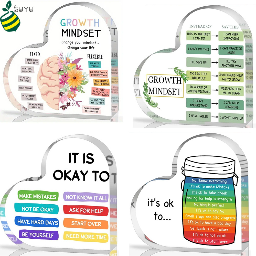 Mental Health Growth Mindset Decoration, Changing Your Mindset Decoration, Acrylic Inspirational Spiritual Inspirational Healing Psychological Decor Gift