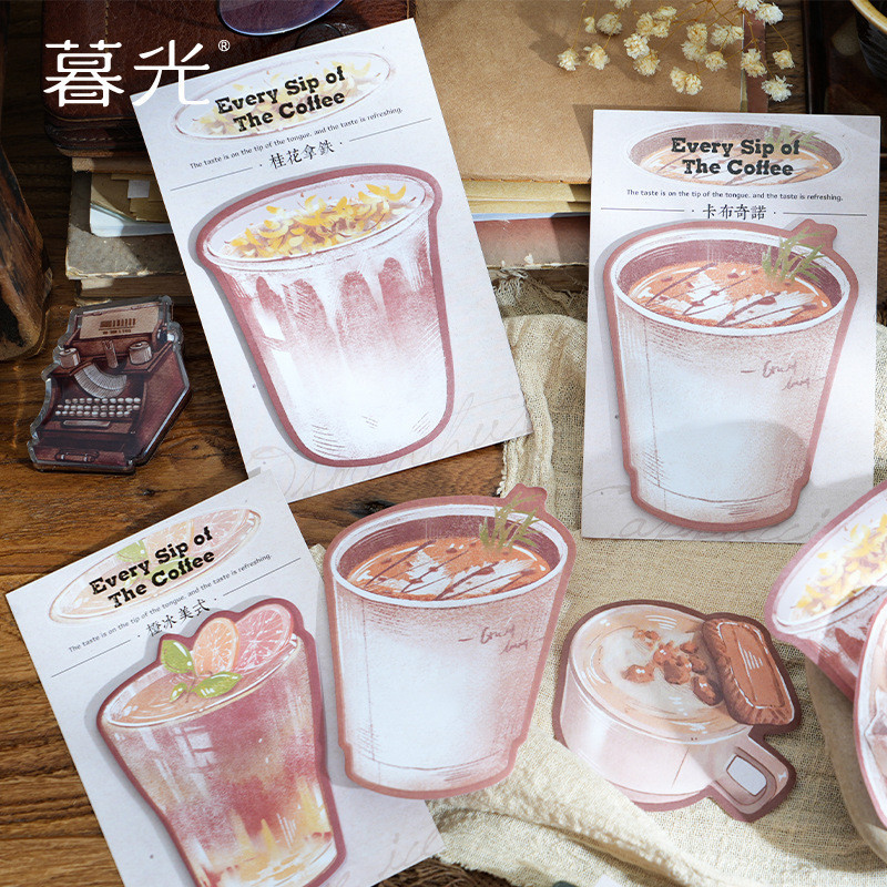 30 Pcs/pack Coffee Cup Sticky Notes Funny Self Sticky Notepads Memo Pads for Coffee Lover Office School Student Kids Gift Class Reward Birthday Party Favors Goodies Bag Fillers