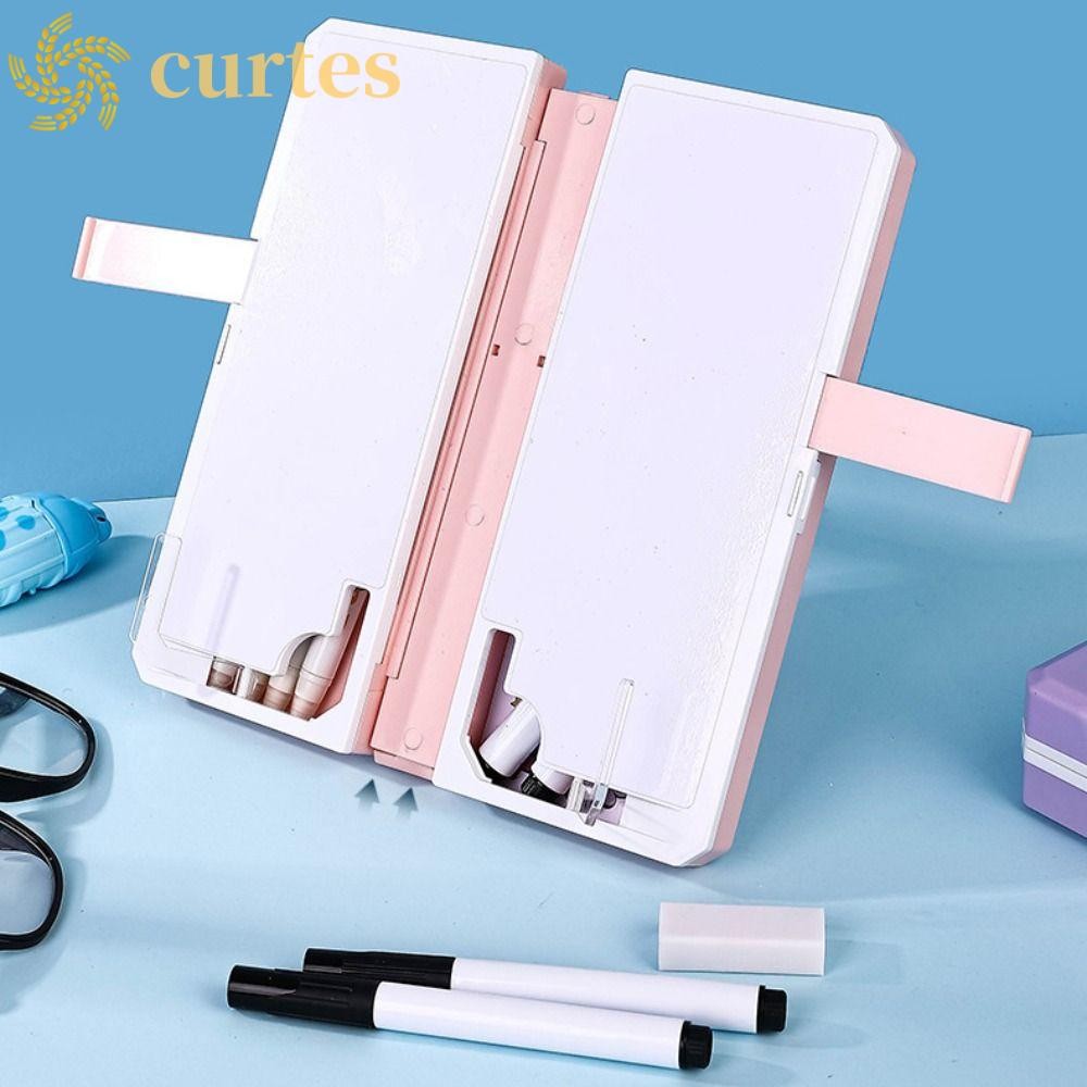 CURTES Bookstand Pen Case, Reading Bracket Multifunctional Reading Bookshelf Pencil Box, Portable Stationery Organizer Gift Foldable 2-in-1 Book Holder School Supplies