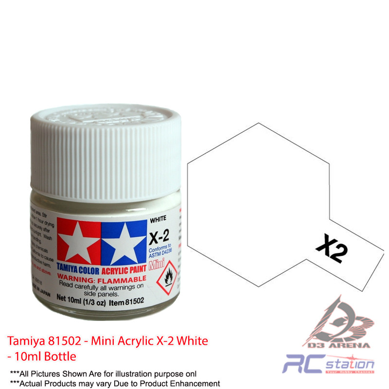 Tamiya #81502 - Mini Acrylic X-2 White - 10ml Bottle