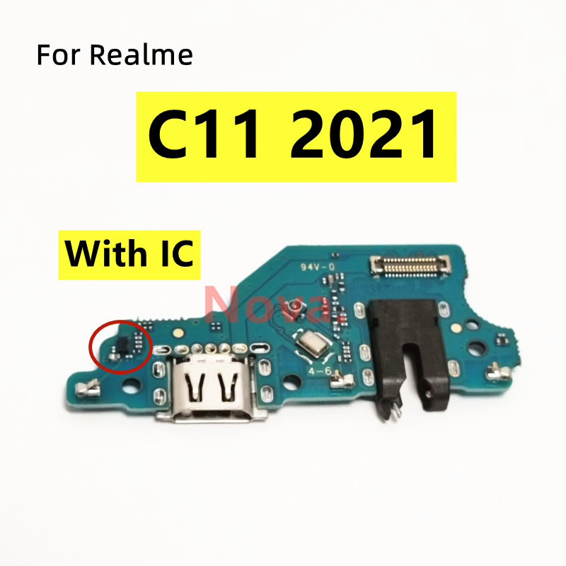 For Realme C11 2021 Fast Charging Board USB Charger With IC Mobile Phone Charge Parts
