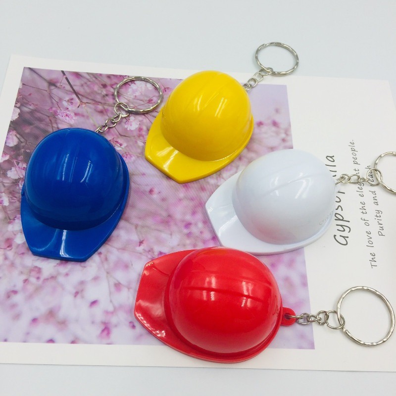 Colorful Plastic 3DSimulation Safety Helmet Bottle Opener Keychain Construction Backpack Hanging Ornament Key Pendant Gift