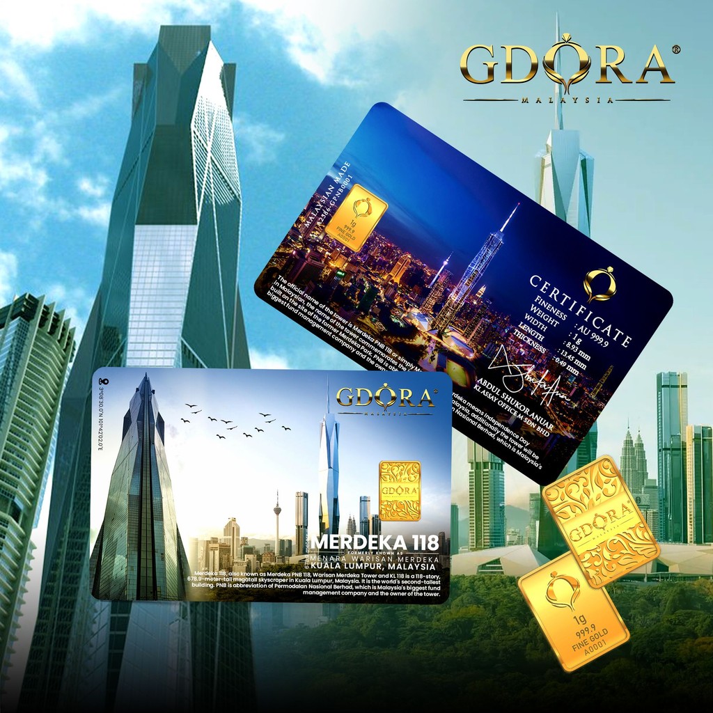 GDORA Gold Bar 1.00gram Menara Merdeka 999.9