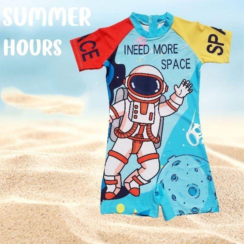 [Instant release in stocks]Astronaut Swimsuit Kids Boy One Piece,Swimming Suit Kids Boy Cartoon Cute, Comfortable Breathable Swimwear Kids ,Quick-Drying Bathing Suit Kids,Swimsuit Kids Eco-friendly Printing