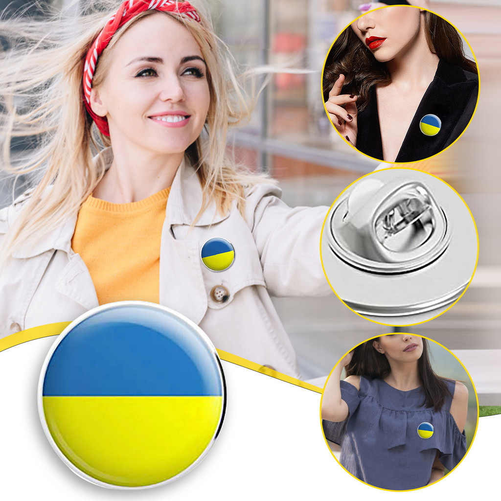 ReadyStockUKRAINE FLAG 1 Inch / 25mm Button Badge Pin Badge Support Ukraine