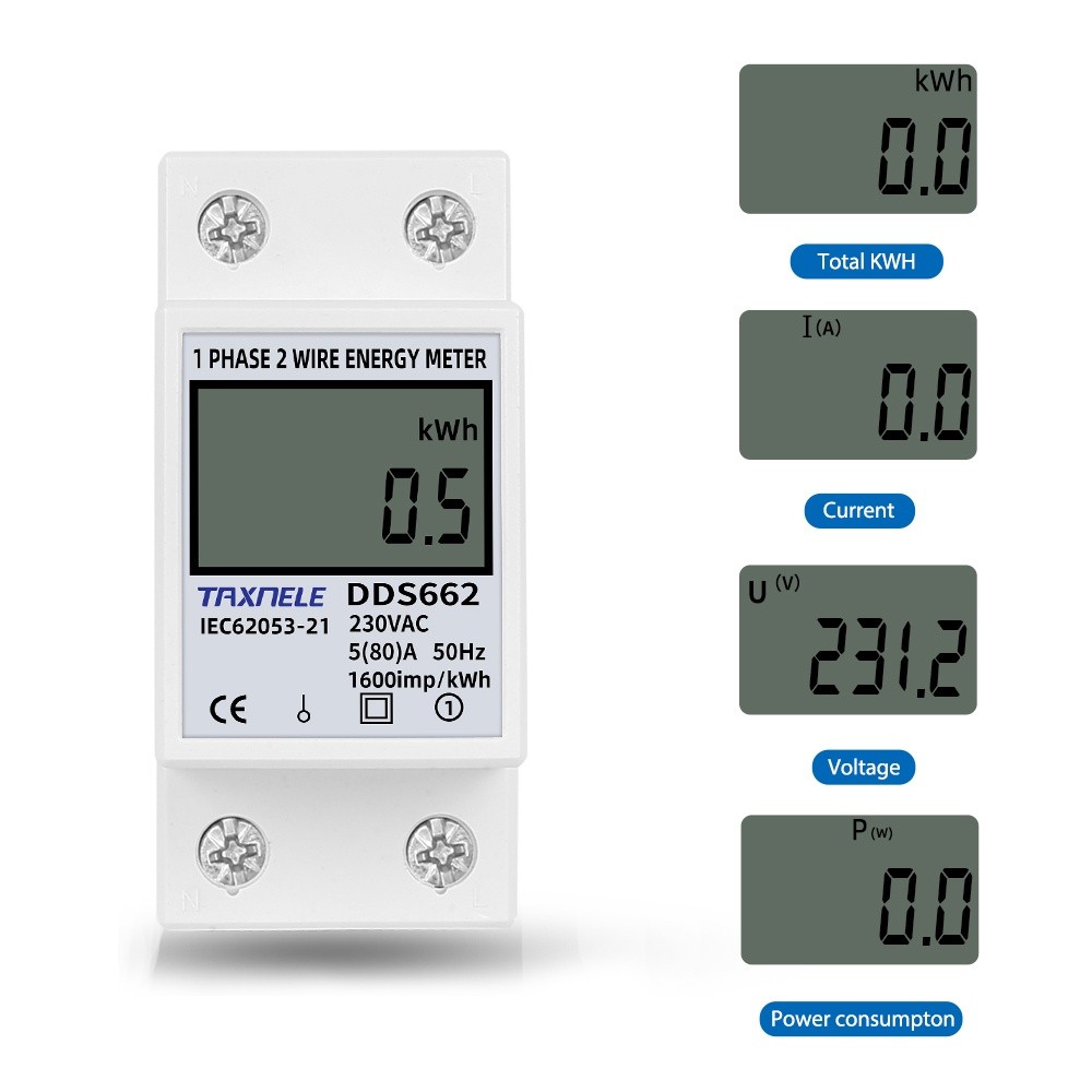 Durable Premium Din Rail Single Phase Wattmeter Power Consumption Watt Electronic Energy Meter kWh 80A 230VAC 50Hz Mu... - Image 3