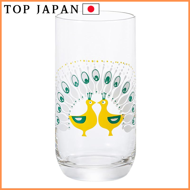 "ADERIA Retro Magic Color Changing Tumblers - Tropical Fish & Peacock Designs - 315ml Gift Boxed Glass Set for Weddings, Birthdays, Anniversaries, and Retirements - Made in Japan"