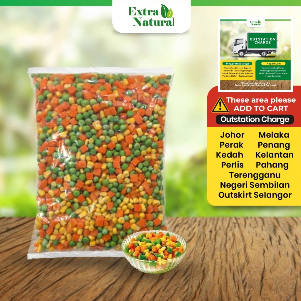 Frozen Mixed Vegetable [Sayuran Campur] (Please read description box before order) |[Extra Natural]