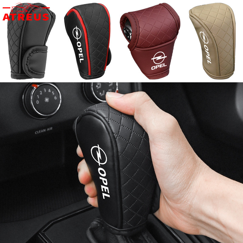 Opel Car Shift Handle Cover Leather Shift Knob Cover Car Gear Sticks Sleeve Gear Lever Decor Protective Cover For Opel Corsa Vectra Astra g H J K Insignia Vivaro Zafira Mokka
