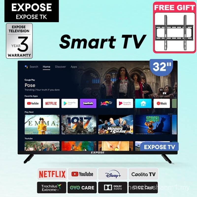 EXPOSE (live) 32 inch TV Smart Wifi Android 12.0 LED TV1/TV2/Netflix/YouTube Waranti 3 tahun