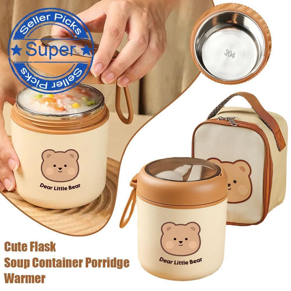 530ml Outdoor Insulated Cup Cute Flask Soup Cup Container Porridge Warmer Food Container 304 E3f4 