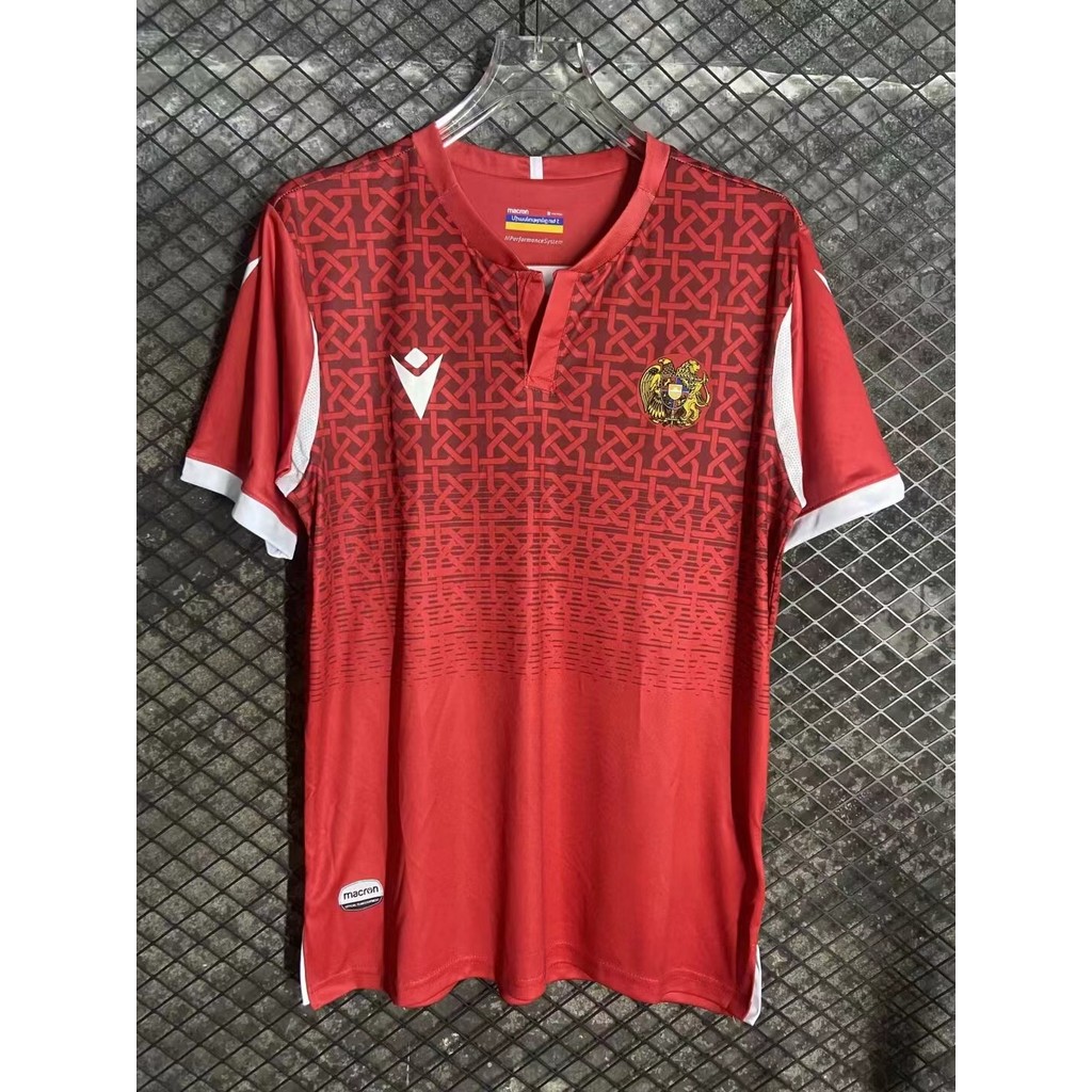 2425 Armenia Home Red Thai Version Embroidery Loose Sports Breathable Football Jersey