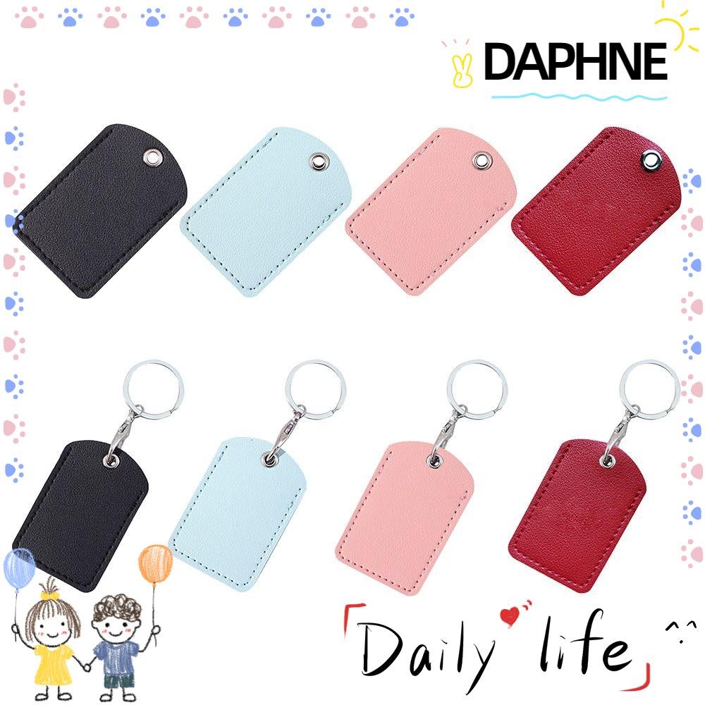 DAPHNE-HOME Protective Card Sleeve, Useful With Keychain Access Control Card Cover , Key Access Entrance Guard Protecter PU Leather Rectangle Badge Card Holders For Airtag
