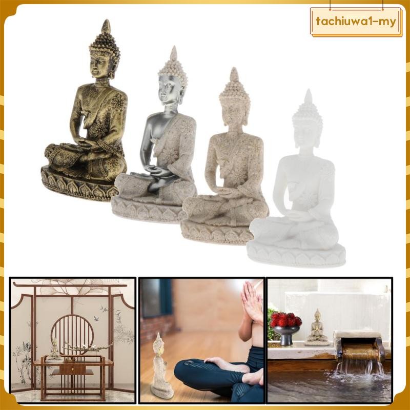 [TachiuwadcMY] Seated Buddha Statue Thai Meditating Home And Garden Decorative Sculpture Praying Collectibles Figurines, 4.33inch