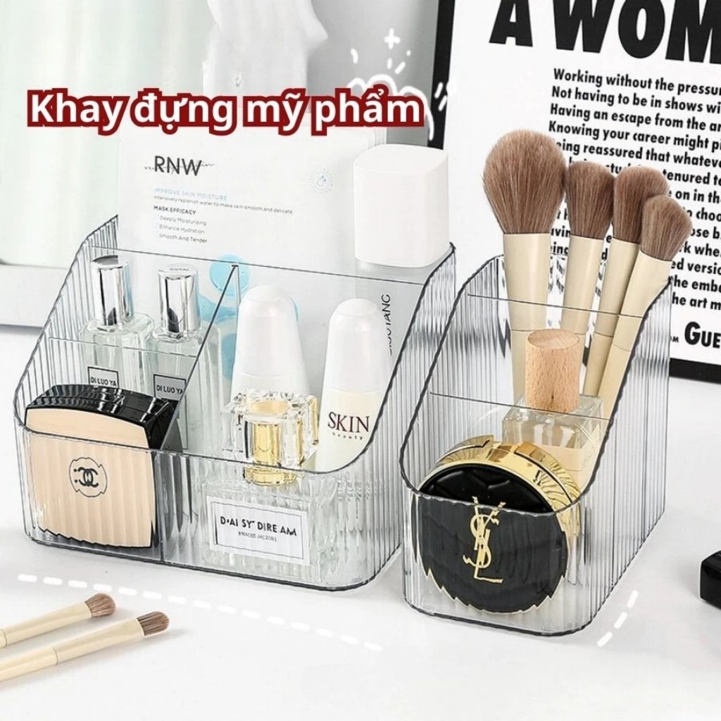 Multi-purpose desktop cosmetic box, transparent multi-purpose storage box made of ARSEF plastic