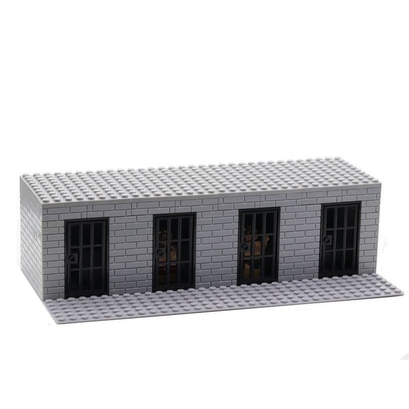 Toy Assembled Scene Compatible with Small Particles Children Education Building Blocks Street View Jesus Survival Boy Prison Cell