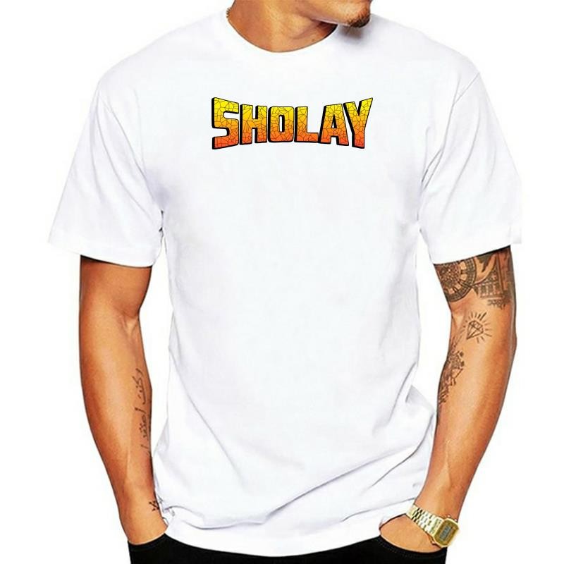 SHOLAY Logo T-Shirt Amitabh Bachchan Bollywood Indian Movie soundtrack CD DVD B