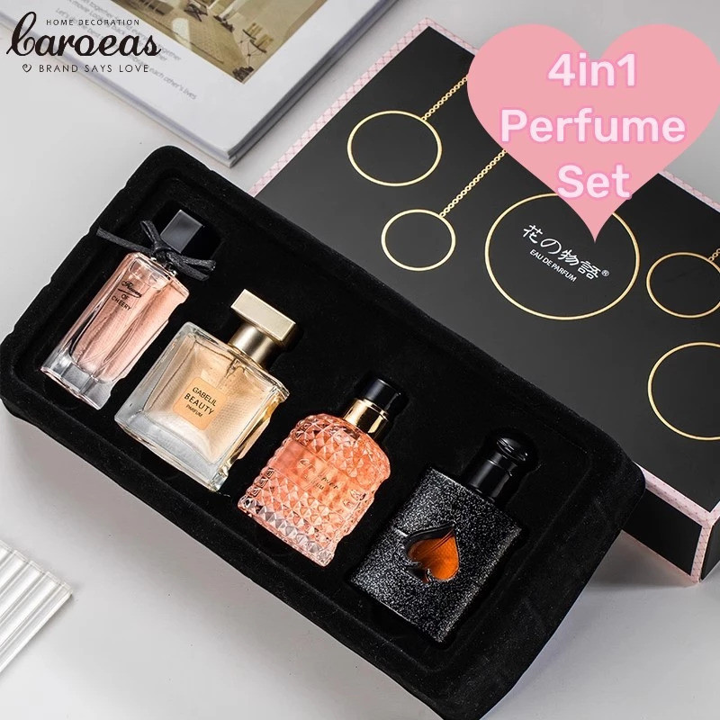 4in1 Gift Set Elegant Lady Body Spray Perfume Long -Lasting Fragrance Perfume Parfum Wangi Can Be Used for Muslim Prayer