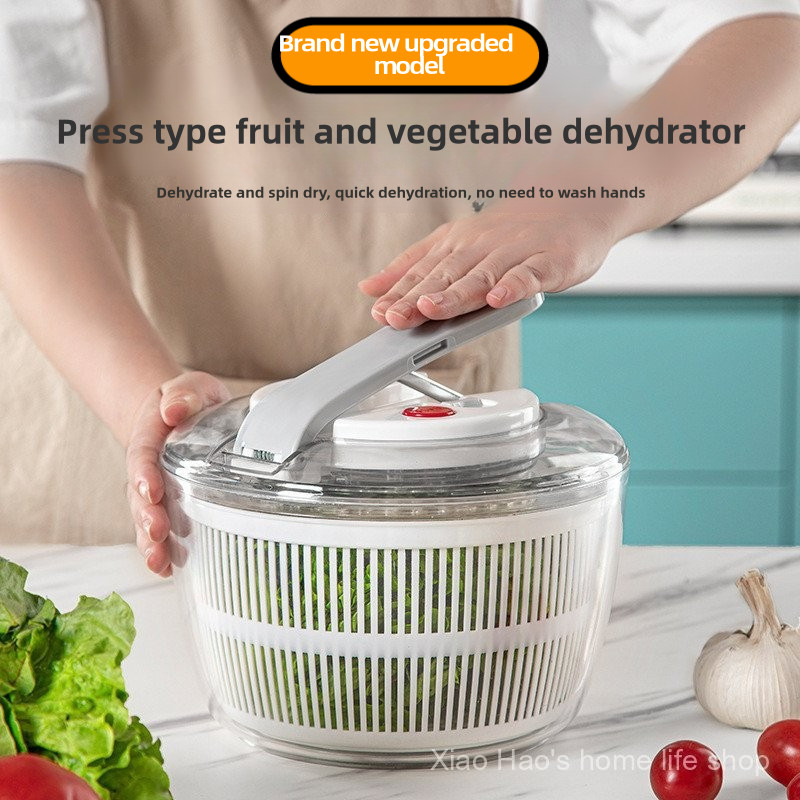 Manual Press Fruit Vegetable Dehydrator Spinner Household Kitchen Fruit Salad Dehydrator