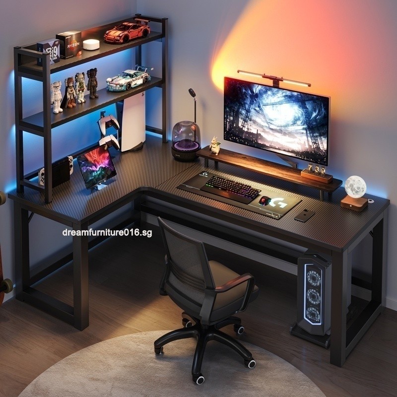 AOM  Game Desktop Corner EWA Computer Home Study Desk With Bookshelf Office Table  WAR
