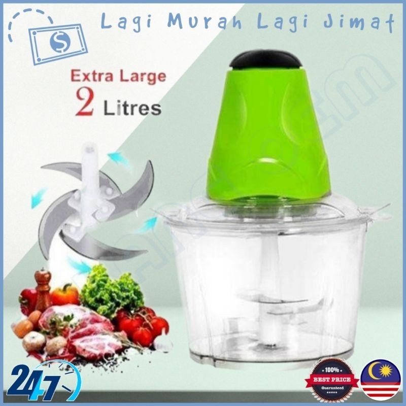 Multifunction Sharp Blade Electric Blender Meat Grinder Kitchen Chopper Mesin Pengisar Daging Sayur Buah Pelbagai Guna