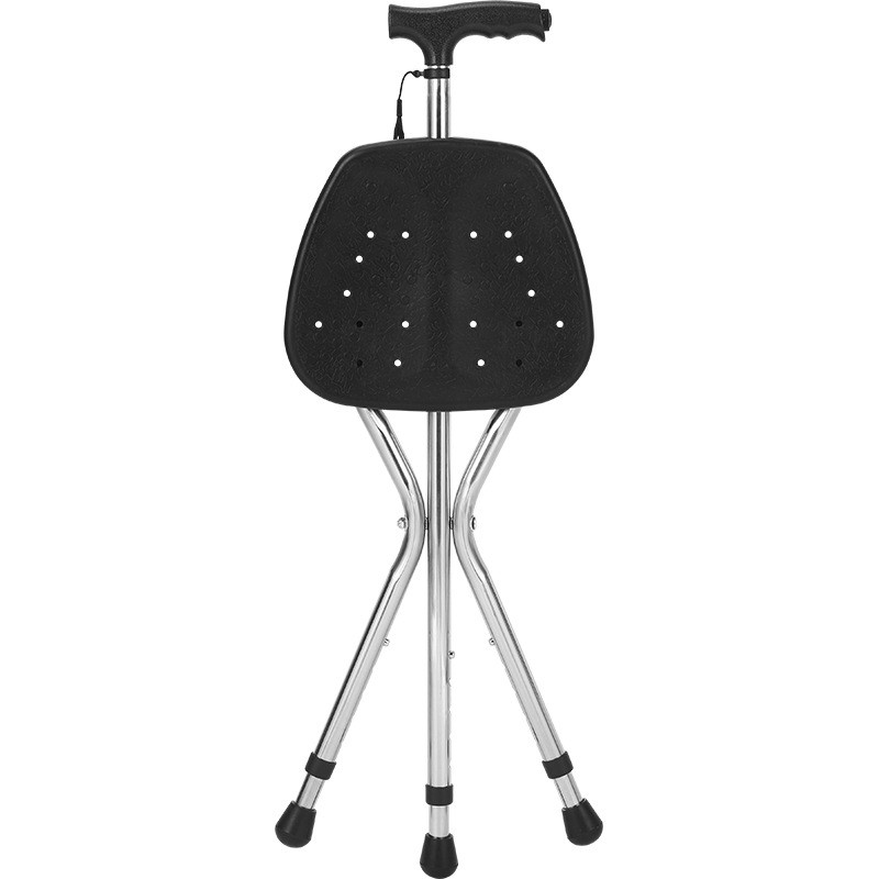 Walking Cane Stool Elderly Anti-slip Folding Walking Cane Chair、walking aid、walking cane、tongkat orang tua、tongkat lipat、tongkat 4 kaki、Foldable walking stick for elderly、tongkat kaki 4、拐杖椅子 * -- *