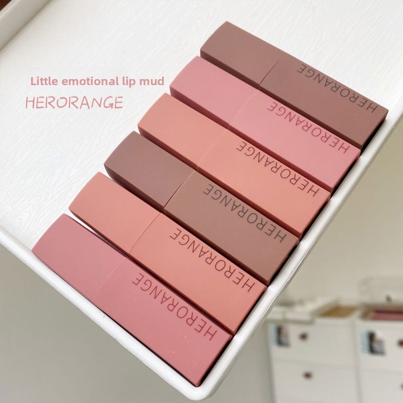 HERORANGE Small Emotional Lipstick Velvet Matte Matte Non-Fade Lip Glaze Lipstick Student Style Female Domestic Product