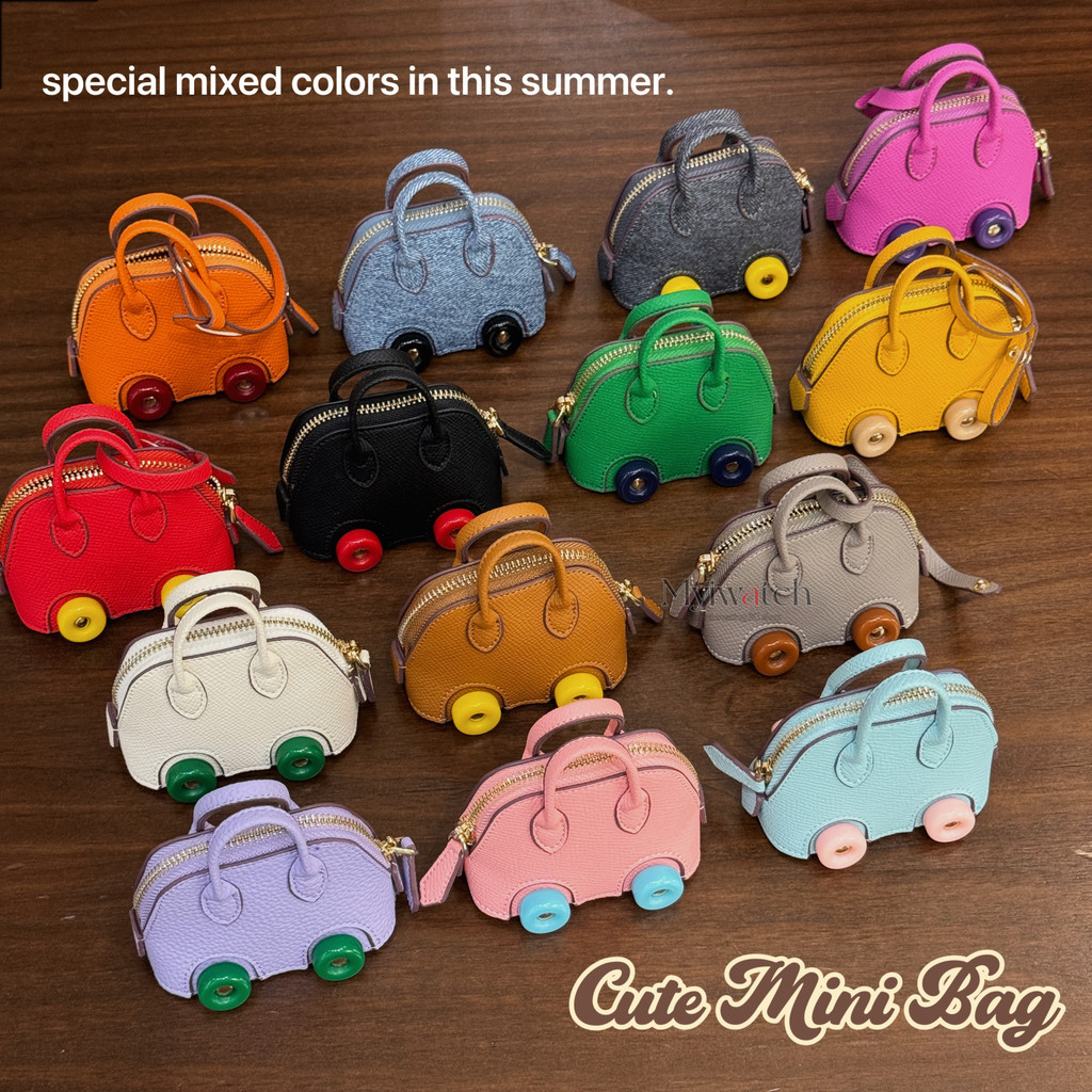 Chic Mini Leather Bag For AirPods 1 2 3 4 Pro 2 Backpack ornament keychain Creative Car Shape Pendant Gift Wireless Bluetooth Headphone Multifunctional Storage Box