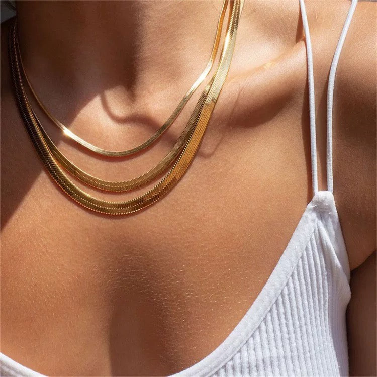 MINIMALIST LAB Stainless Steel Herringbone Chain Essential Necklace