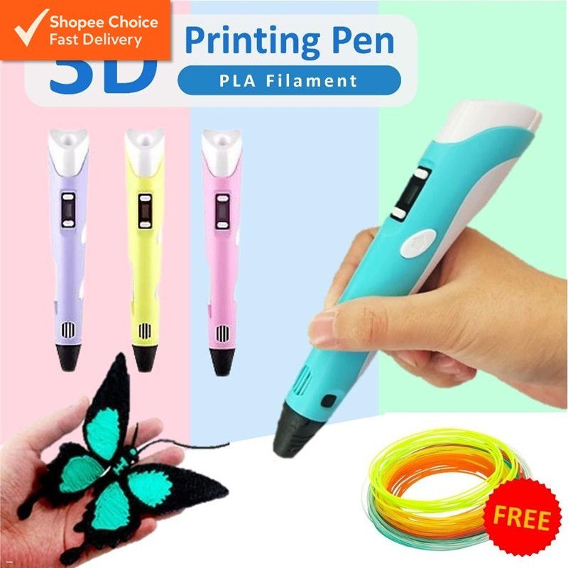 3D Pen 3D Printing Pen 3D PLA Printing Doodle Arts Craft Drawing USB Pen Set LCD Education RBT Starter Kit