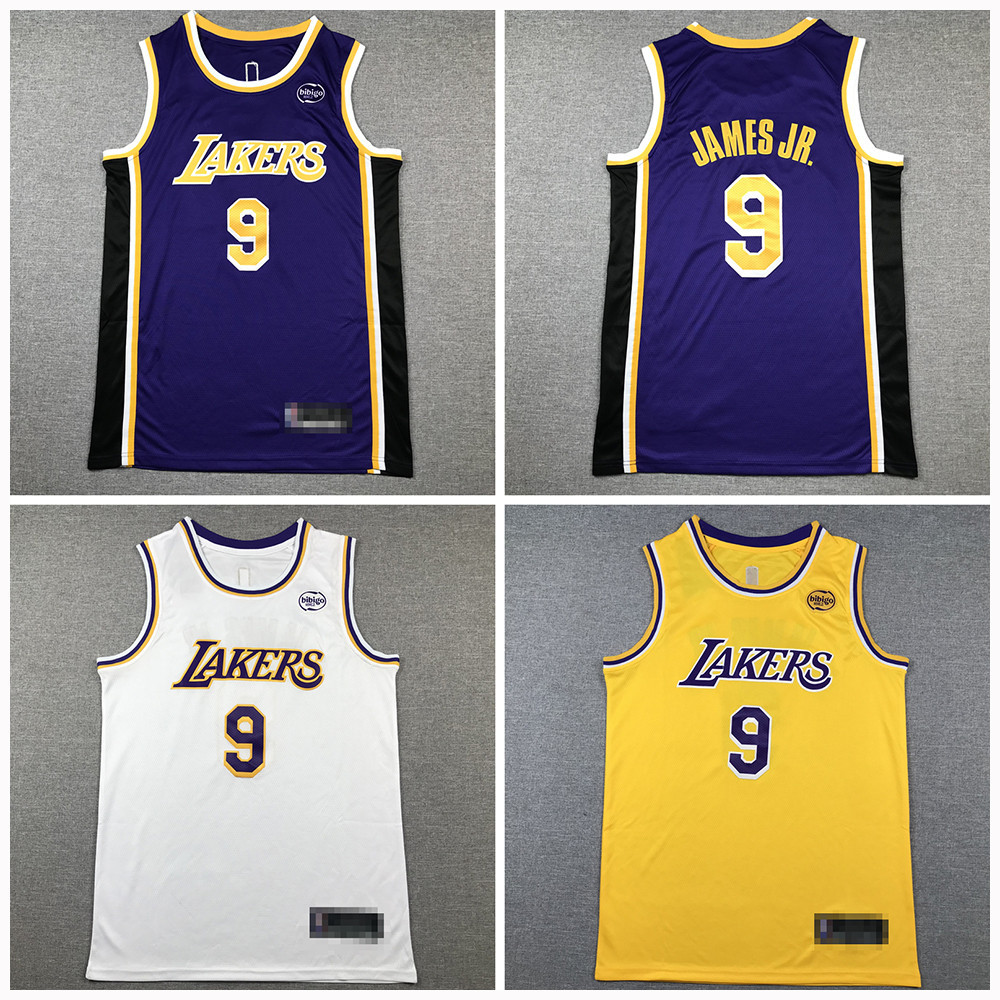 Los Angeles Lakers No.9 Bronny James Jersey Embroidered Fashion Basketball Jersey for Mens