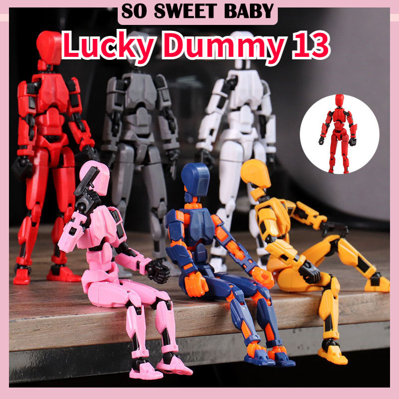 3d Printed Action Figure Lucky Dummy 13 Multi Joint Figure Movable Robot Doll Toy Assembly Model