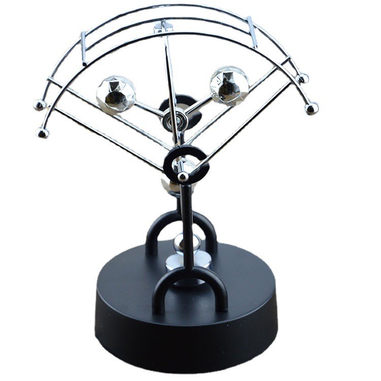 Metal Chaos Swing Ball Swinger Creative Science Educational Instrument Parachute Fan-Shaped Perpetual Instrument Home Decoration Craft