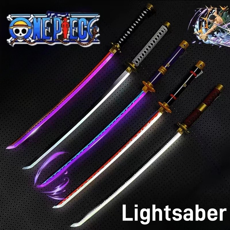 Anime One Piece Zoro Bamboo Sword 104CM Rechargeable Glow samurai Sword Toys for boys Katana Cosplay