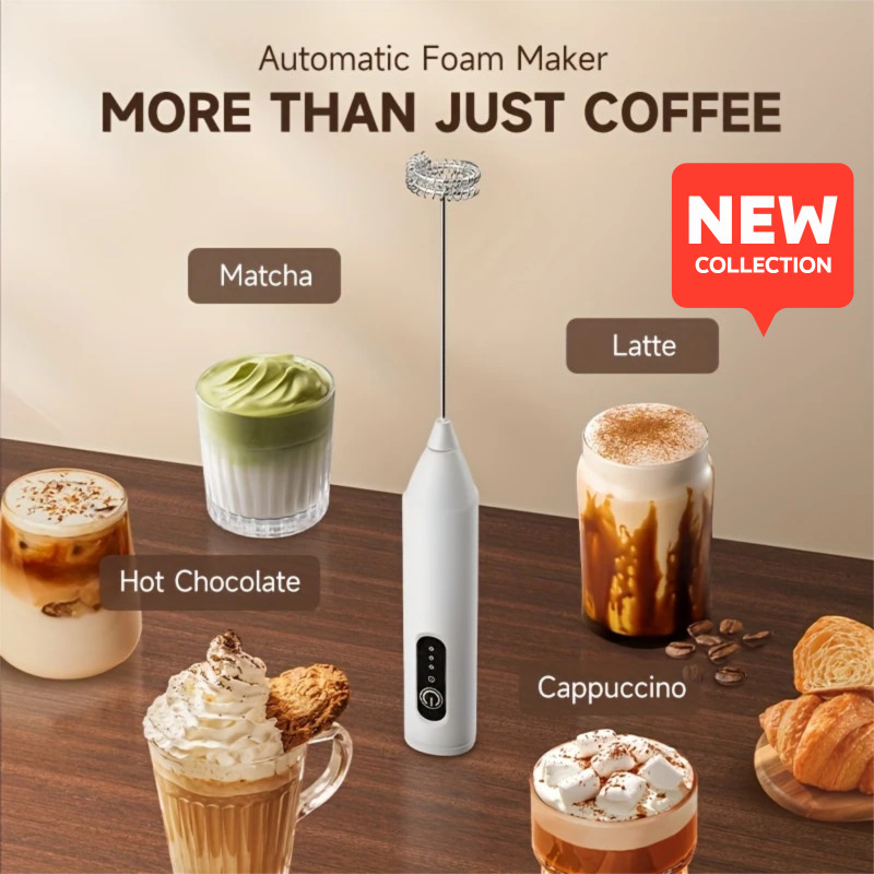 2026 Milk Frother Electric 3-Speed Coffee Foamer Drink Mixer Barista Foam Maker Handheld Coffee Mixer Milk Frother