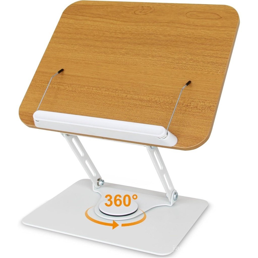 Stand Buku trofable untuk Membaca Stand Buku Masakan Pemegang Buku dengan Klip Halaman Pangkalan Berputar 360 Stand Paparan Buku untuk Helaian Resipi Tablet Lukisan Komputer Riba