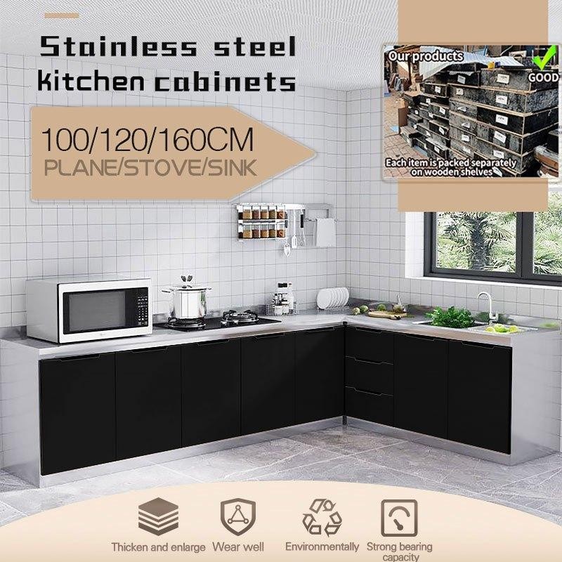 Hardware Cabinet Set Ready Stock with Sink Bottom Cabinet Cabinet Kitchen Locker Suitable for Gas Stove Kitchen Price Affordable Gas Stove Cabinet Cheap Kitchen Cabinet Wooden
