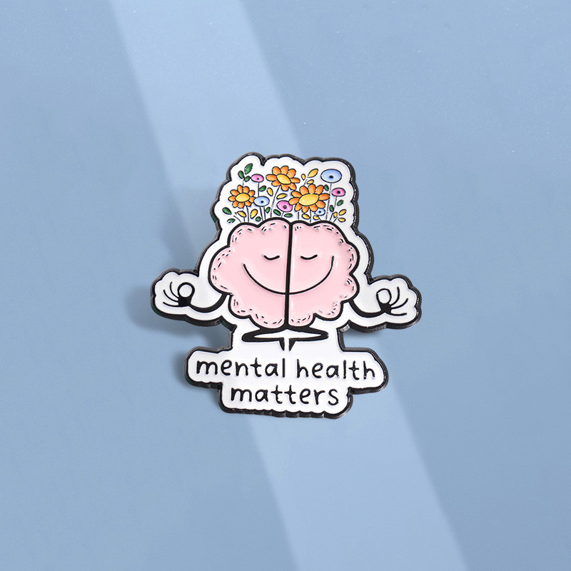 Creative Mental Health Matters Pins Brooches Cartoon Medical Health Psychology Brooch Lapel Badges Metal Pin Jewelry Gifts