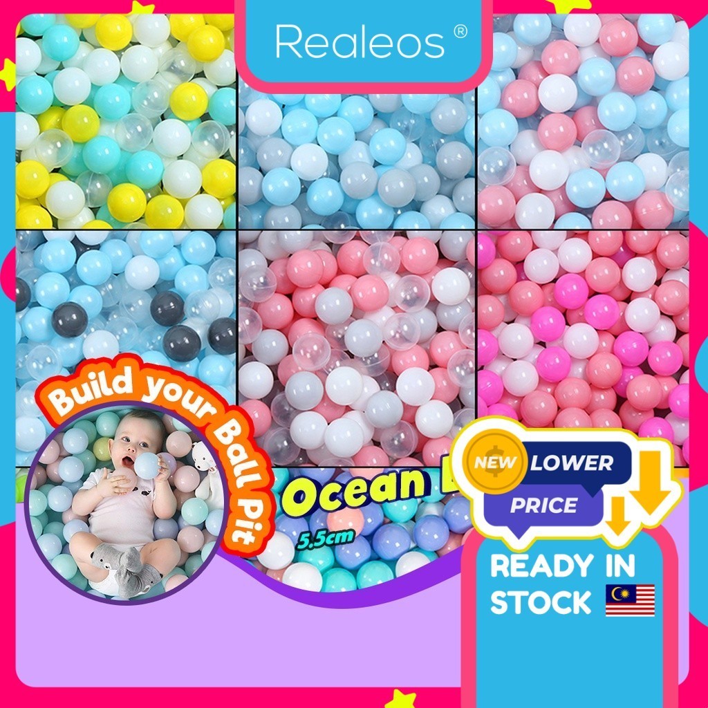 Realeos 1 Pcs Colourful Eco-Friendly Soft Play Smooth Party Fun Baby Children Kids Toy Ocean Balls Ball Pit Bola