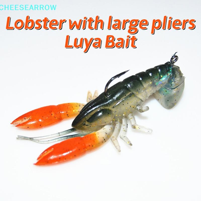 CheeseArrow Crayfish Fishing Lures 8cm 14g Soft Bait Soft Lobster Shrimp Claw Bait Crawfish Larvae Artificial Realistic Durable Lobster Tongs Soft my