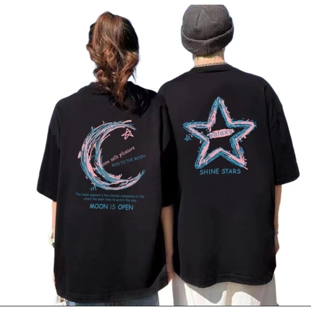 (In stock locally) Couple summer T-shirt 2023 new style net celebrity half short sleeve pure cotton disoo couple short sleeve T-shirt