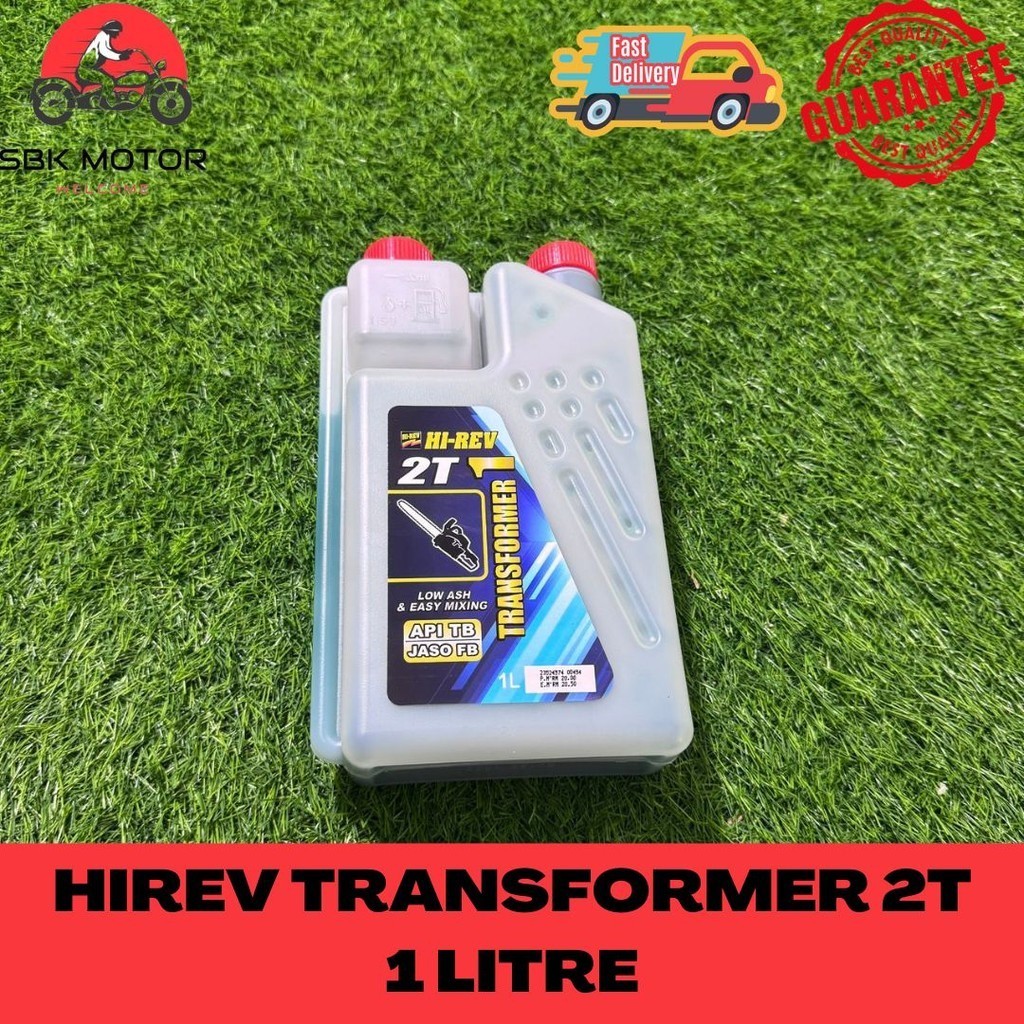 HI-REV Transformer 1 2T Motor Oil 1L Minyak 2T Mesin Potong Rumput Lawnmower Oil High Performance Lubricant