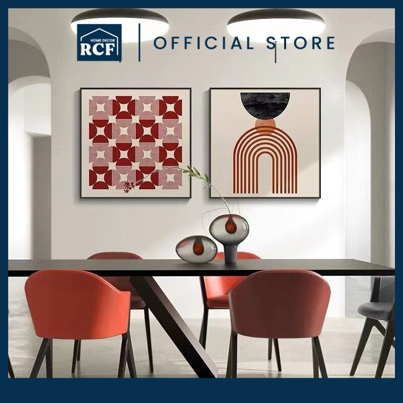 RCF 50X50CM Abstract Frame Print Crafted Wall Art Set 2-Piece | Seni Dinding Motif Abstrak dengan Efek Berkilau