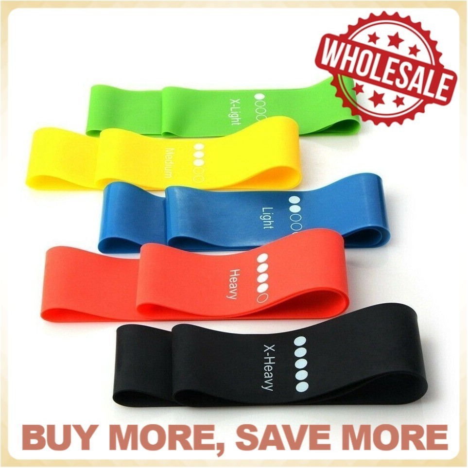 [Ready Stock] Resistance Bands Exercise Loops Elastic Yoga Band Weight Loss Squad Workout Tension Band Training Rubber
