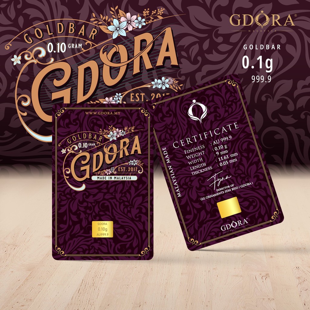 GDORA Gold Bar 0.10gram Vintage 999.9