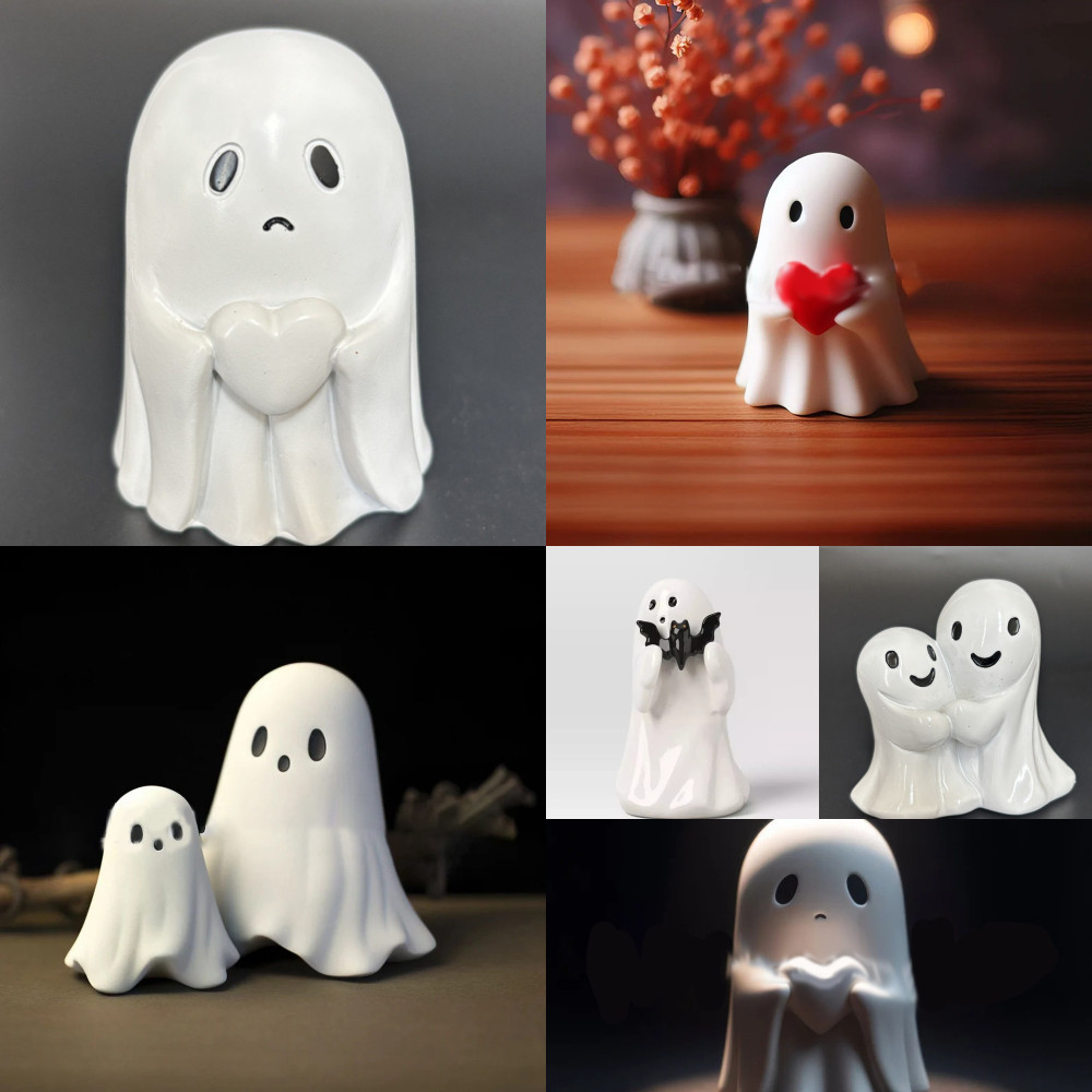 Halloween Cute White Ghost Doll Festival Party Decoration Garden Study Desk Small Ornaments